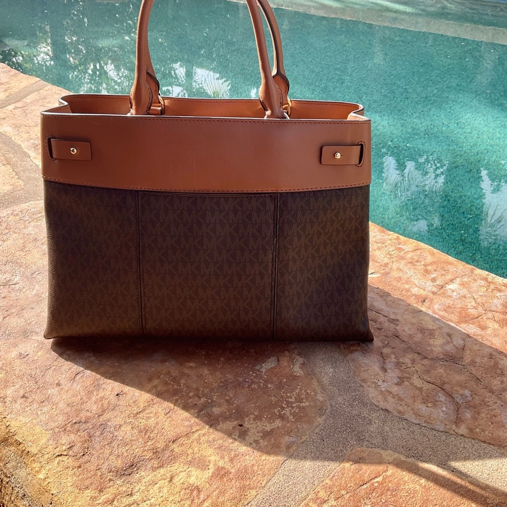 MICHAEL Michael Kors Brown Tote with Gold Accents - Picture 2 of 6